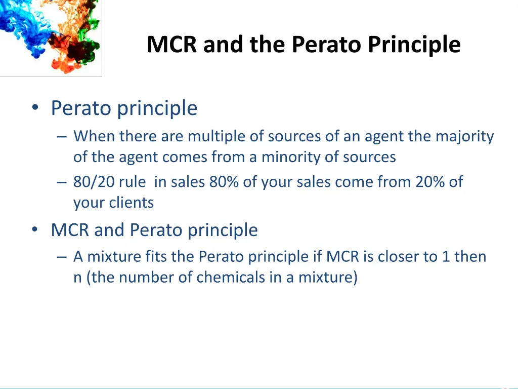 mcr and the perato principle
