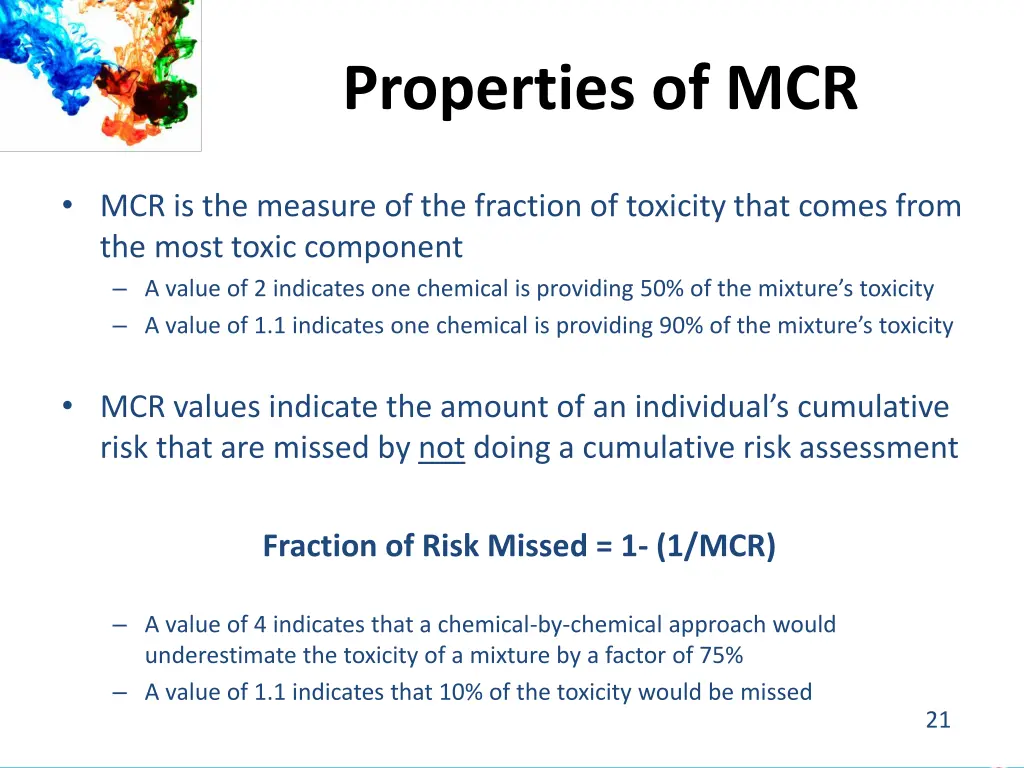 properties of mcr