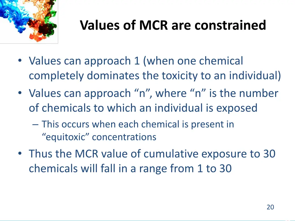values of mcr are constrained