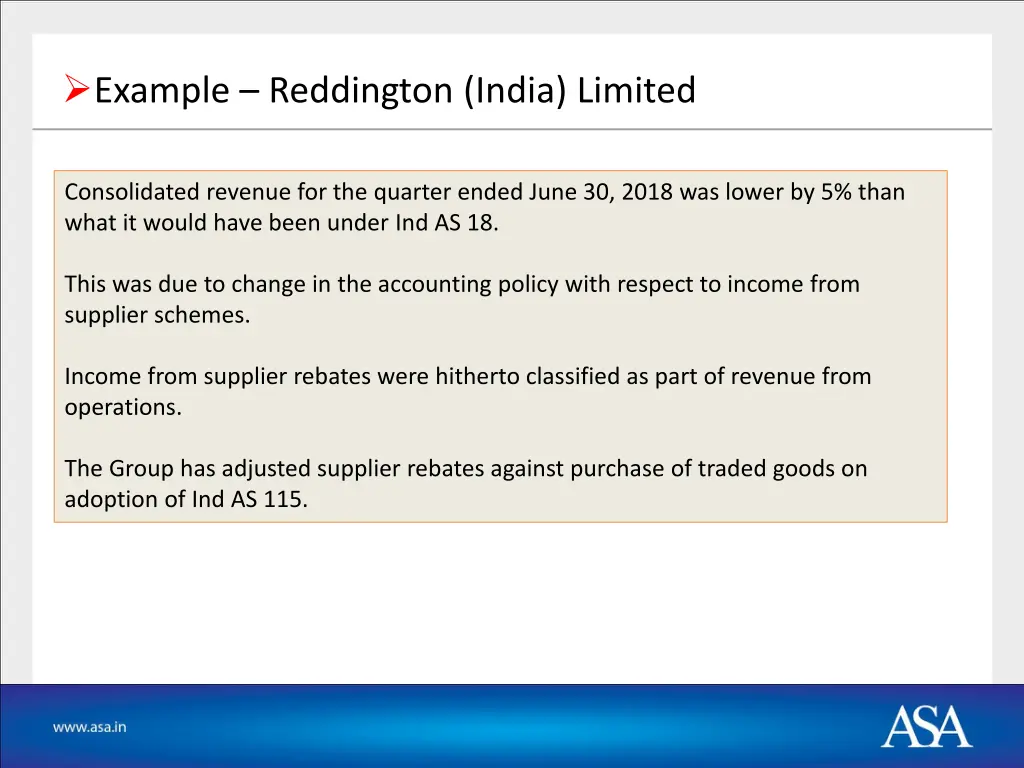 example reddington india limited