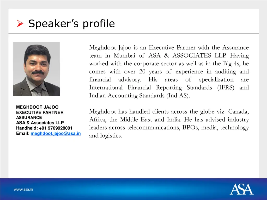 speaker s profile