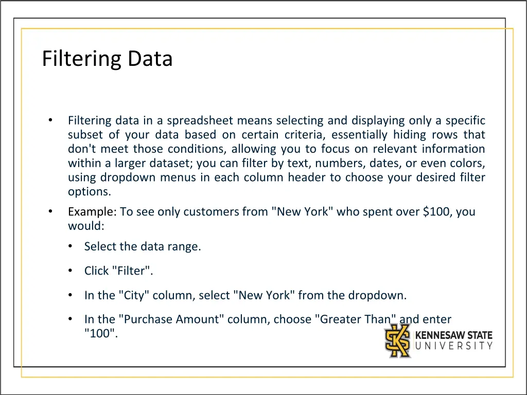 filtering data