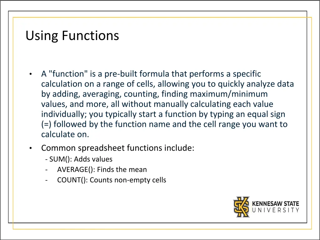using functions