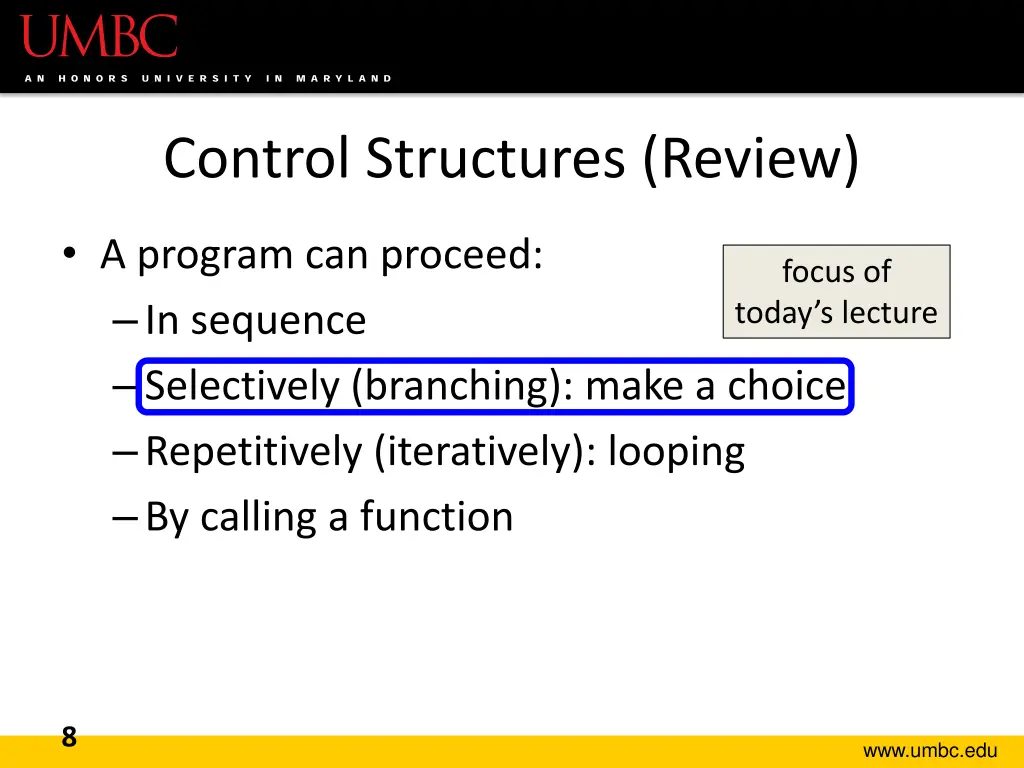 control structures review