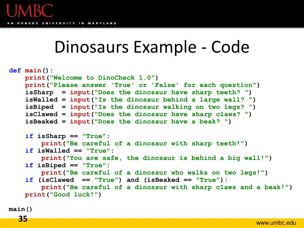 dinosaurs example code