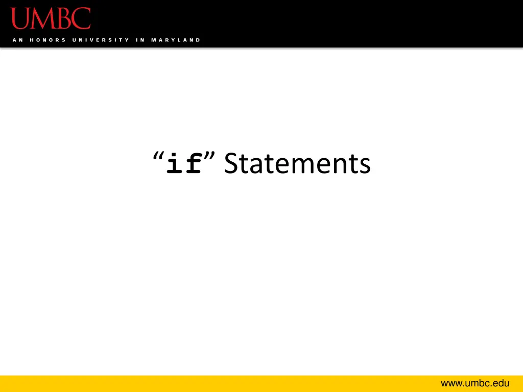 if statements