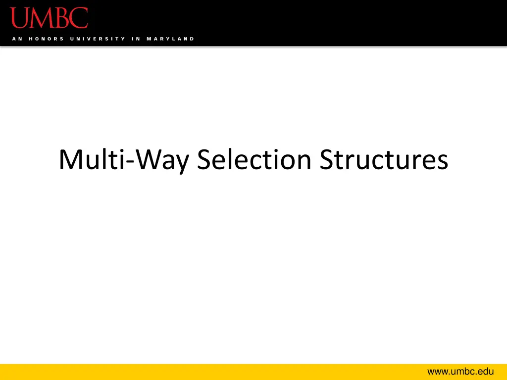 multi way selection structures