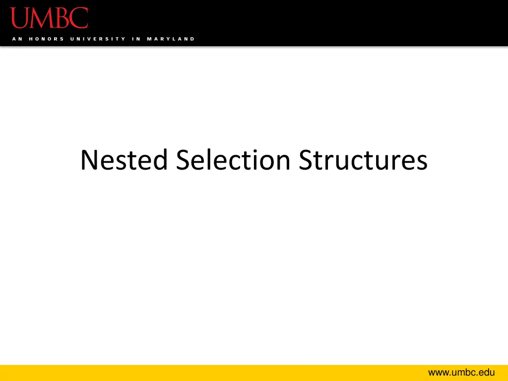 nested selection structures