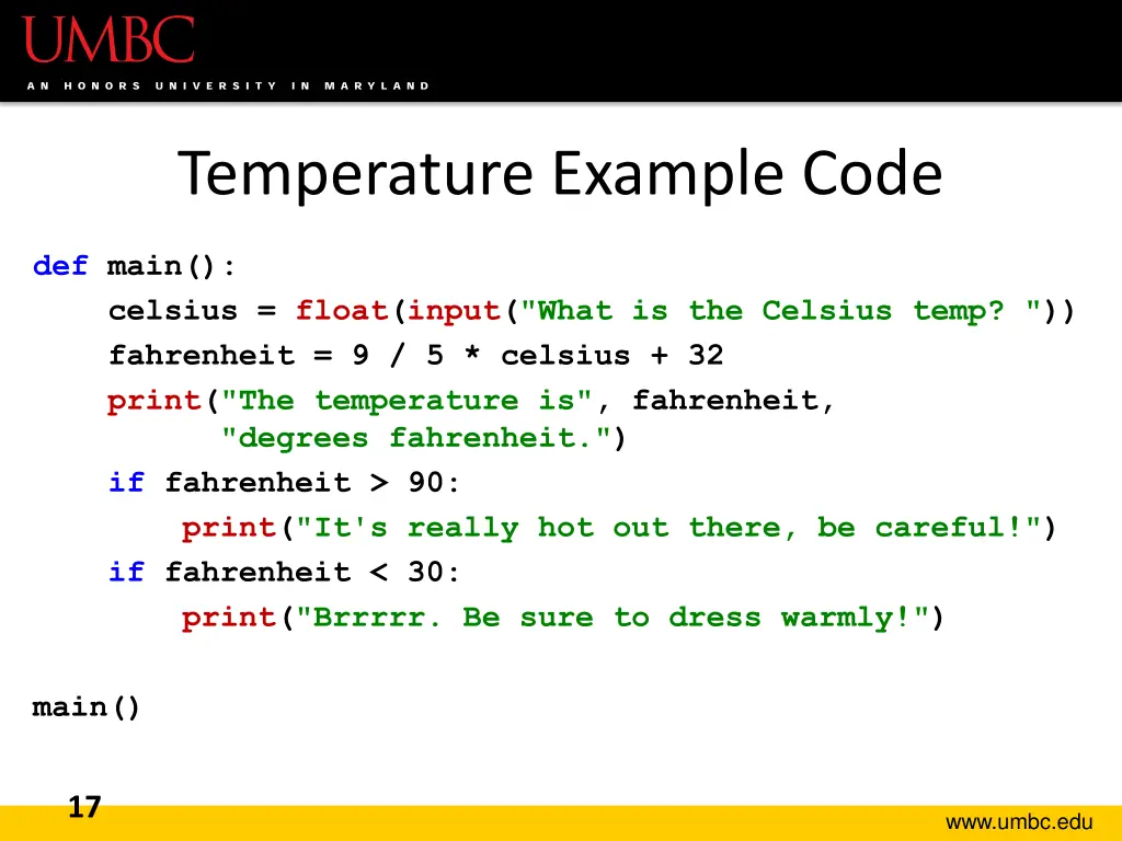 temperature example code