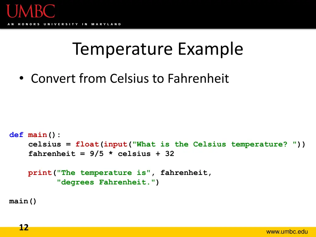 temperature example