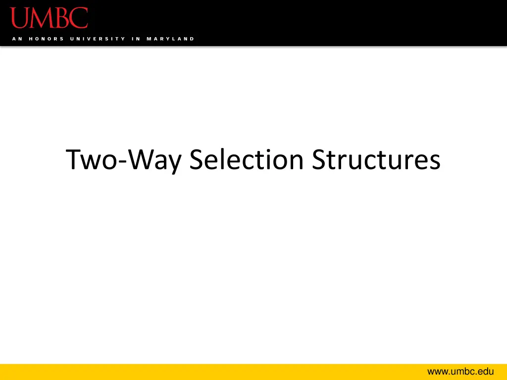 two way selection structures