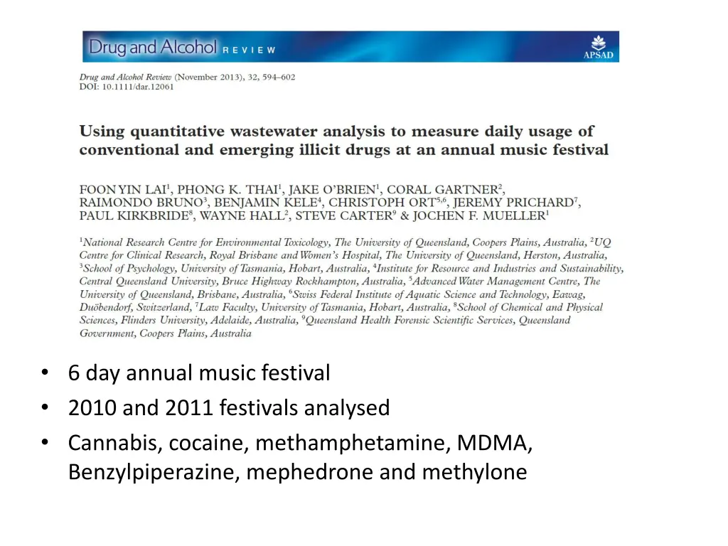 6 day annual music festival 2010 and 2011