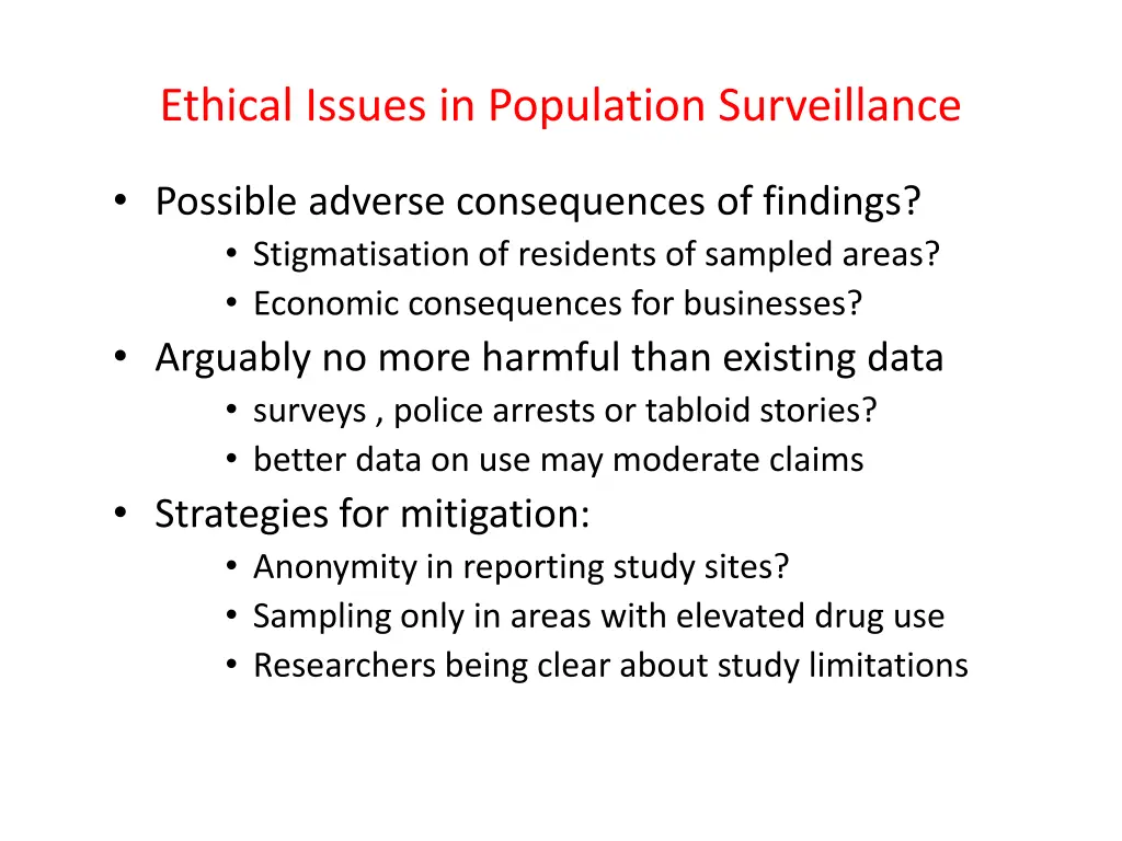 ethical issues in population surveillance 1