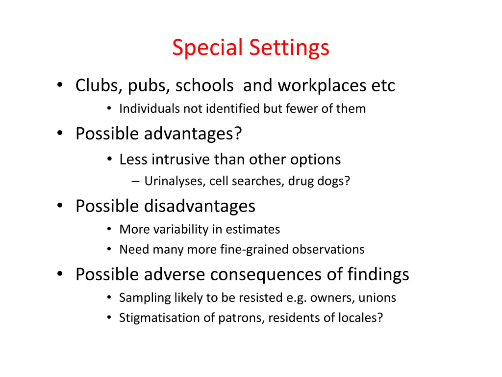 special settings