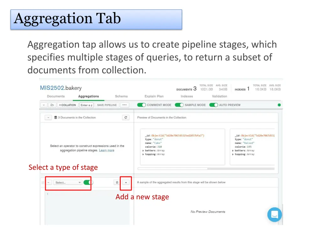 aggregation tab