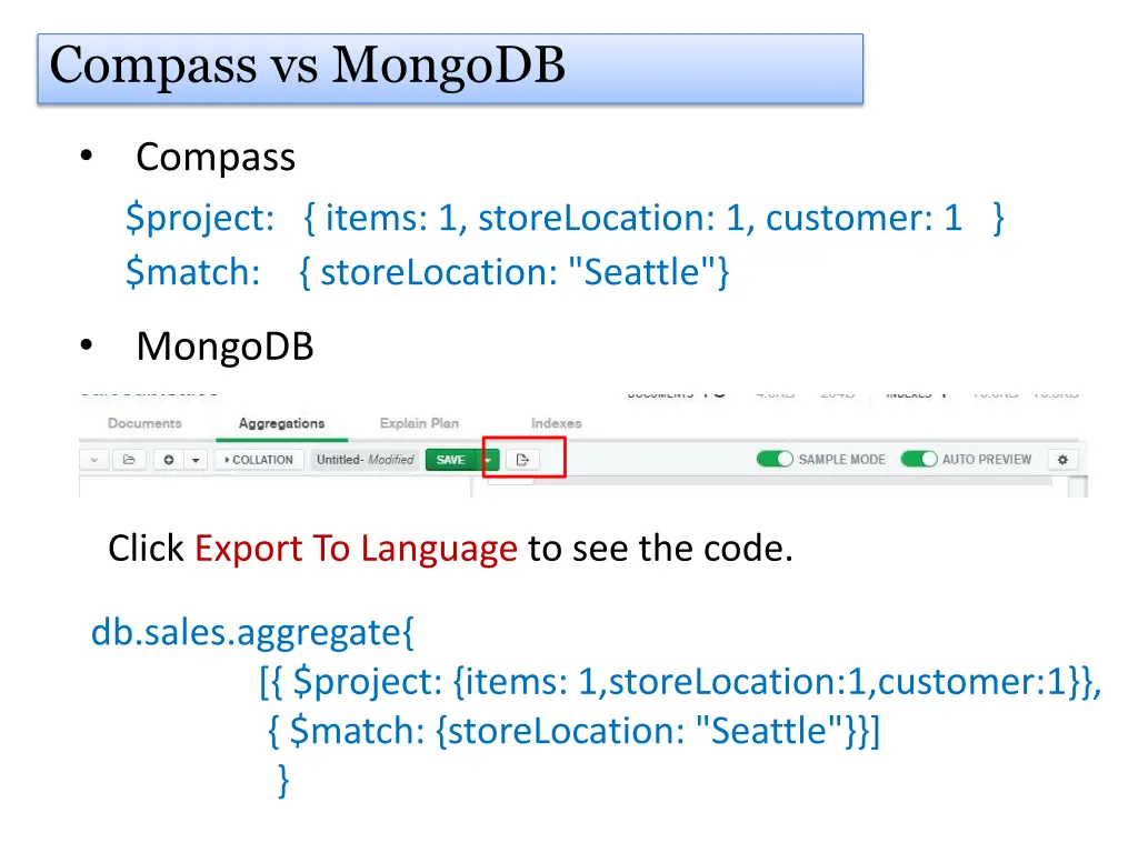 compass vs mongodb