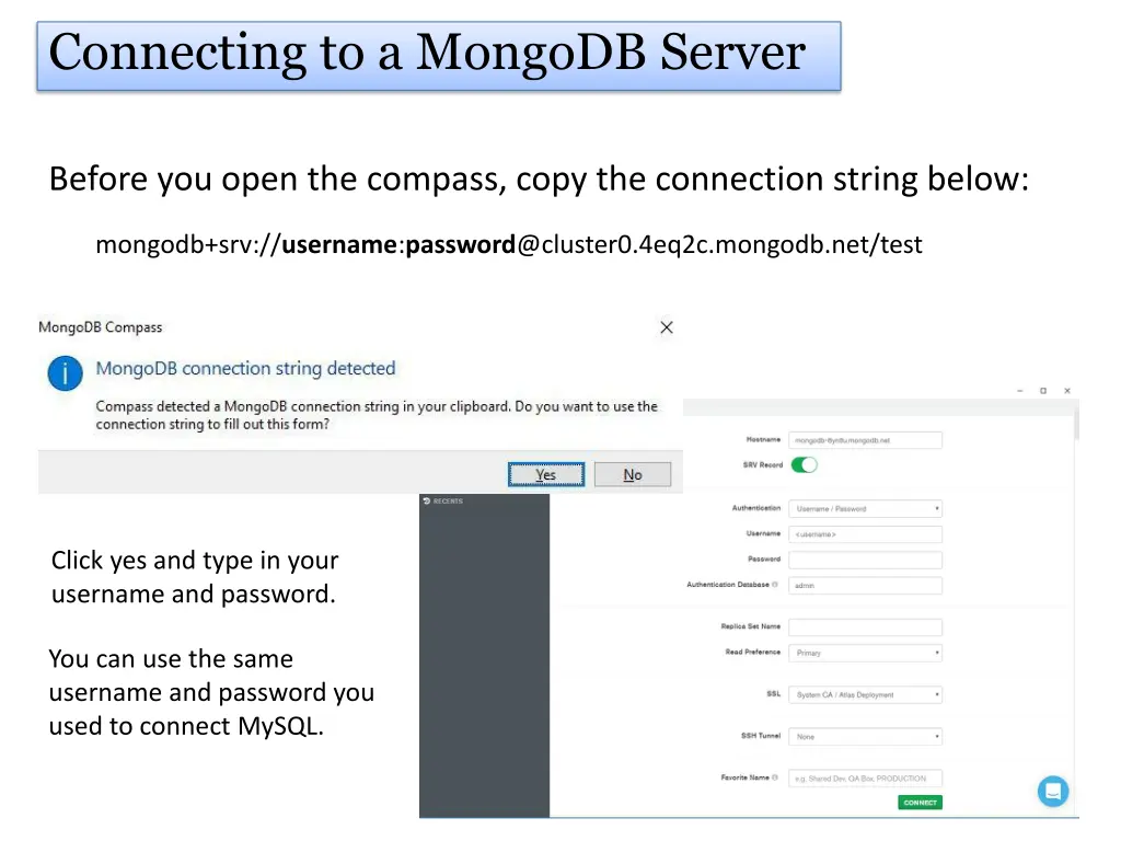 connecting to a mongodb server