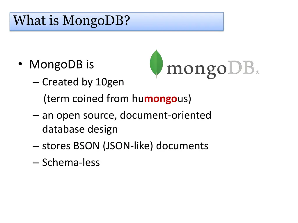 what is mongodb
