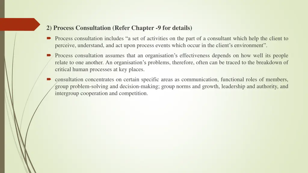 2 process consultation refer chapter 9 for details