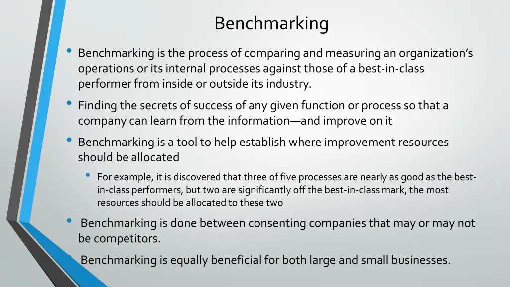 benchmarking