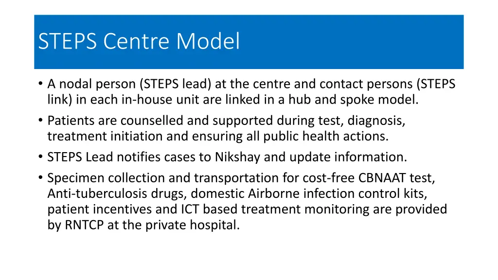 steps centre model