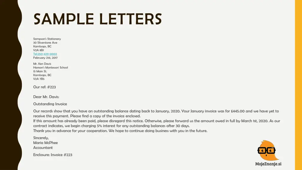 sample letters 4