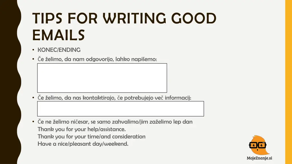 tips for writing good emails konec ending e elimo