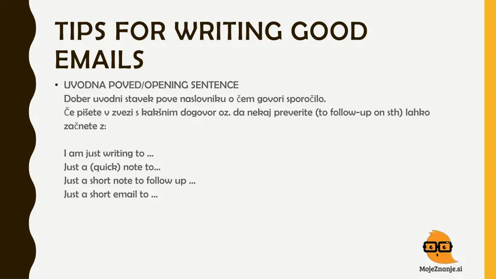 tips for writing good emails uvodna poved opening