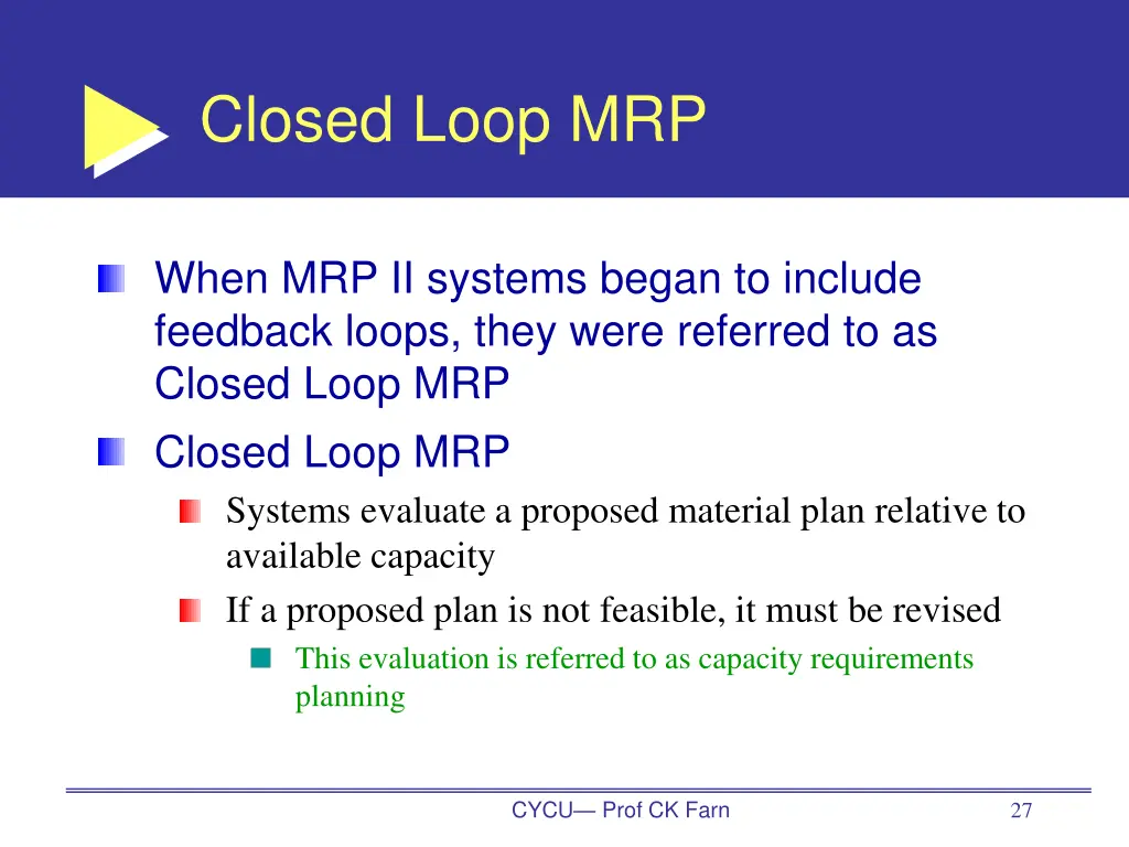 closed loop mrp
