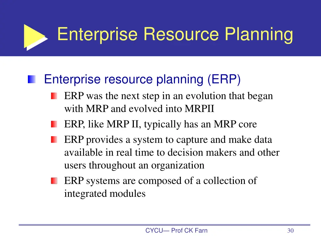 enterprise resource planning