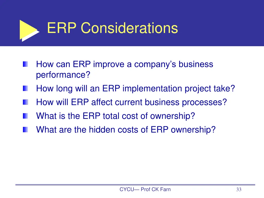 erp considerations