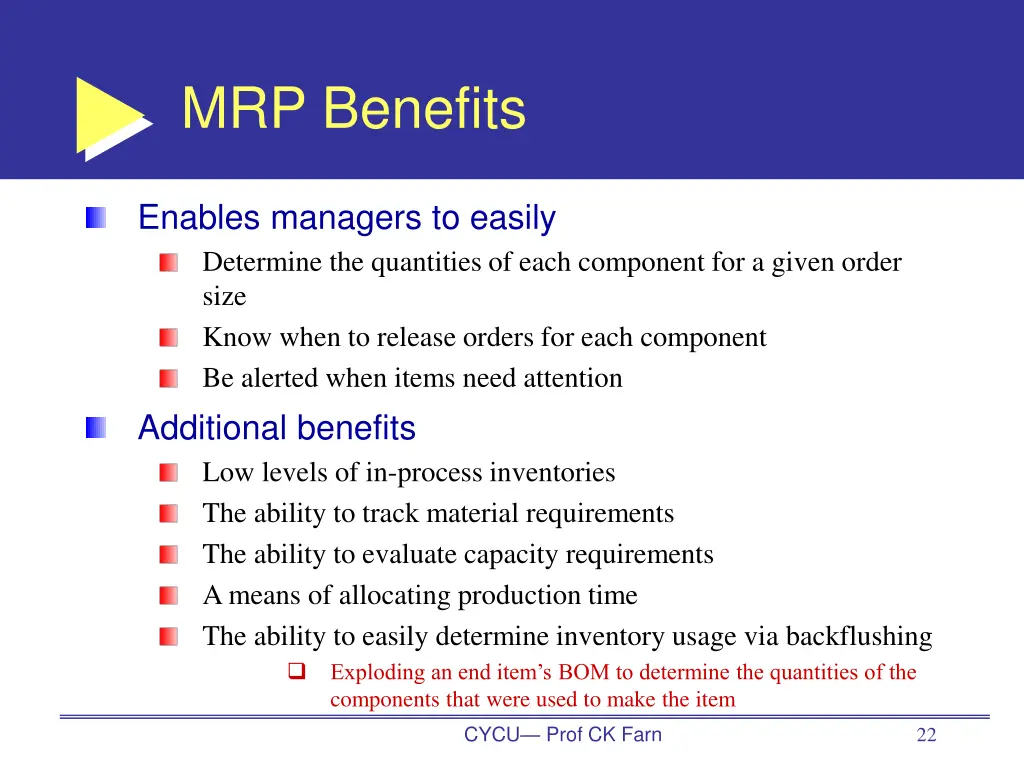 mrp benefits