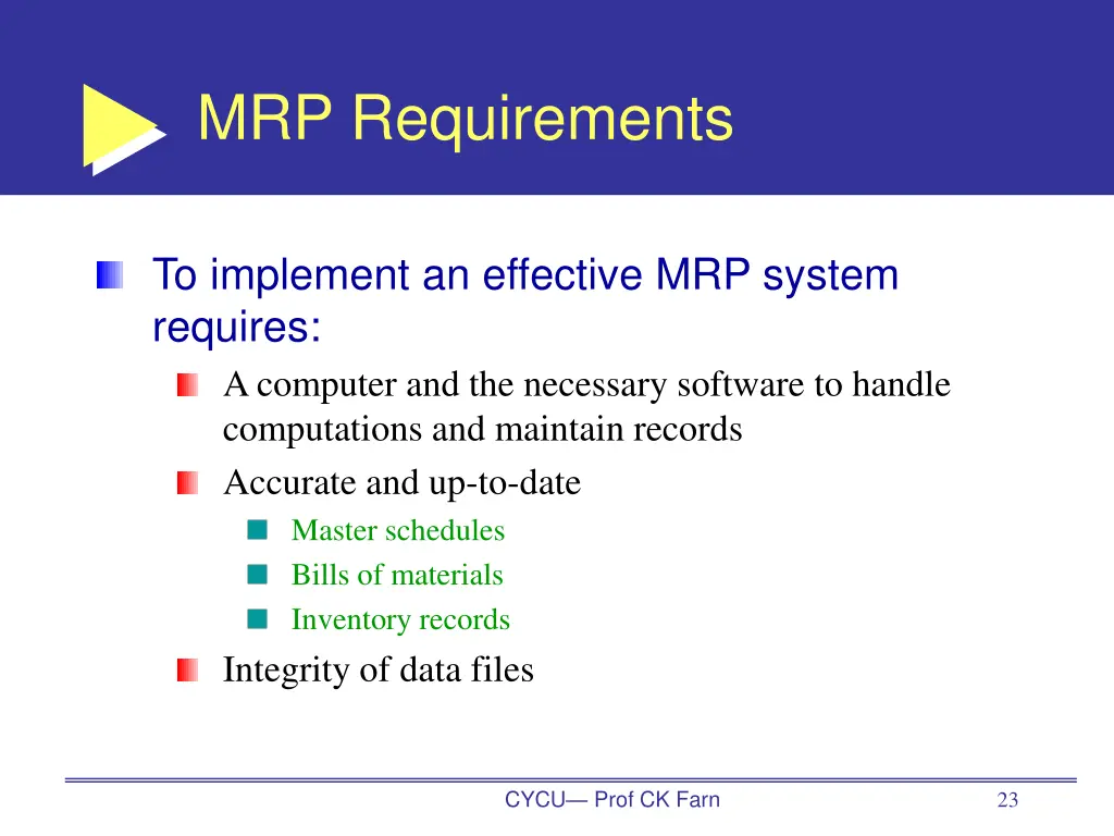 mrp requirements