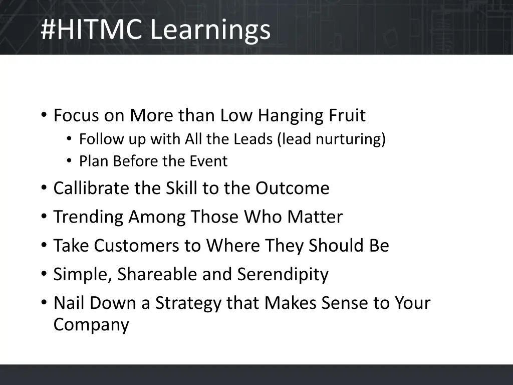 hitmc learnings 1