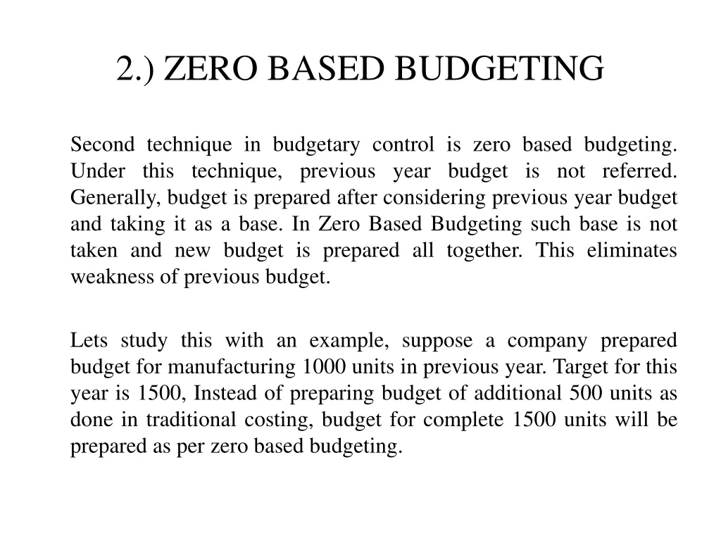 2 zero based budgeting