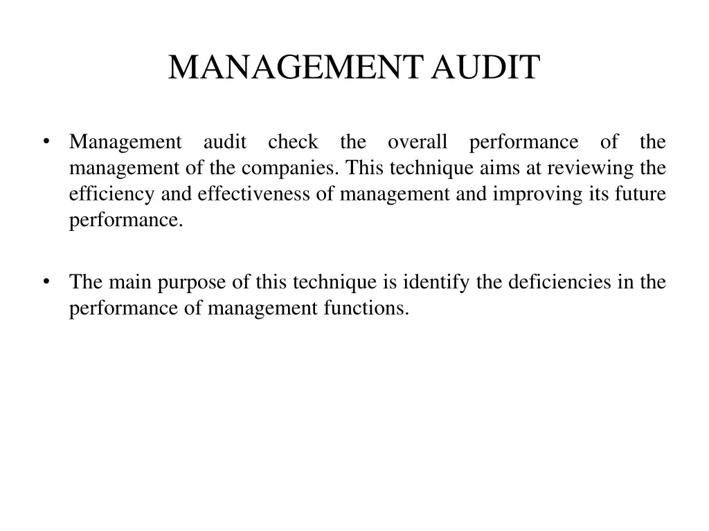 management audit