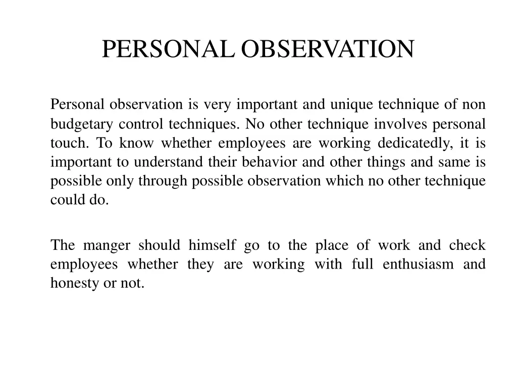 personal observation