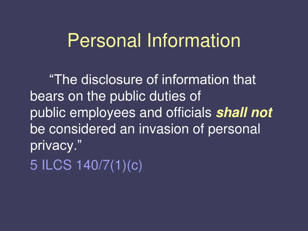 personal information