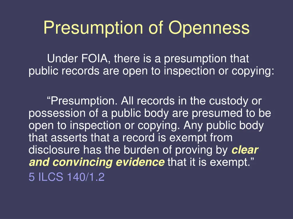 presumption of openness