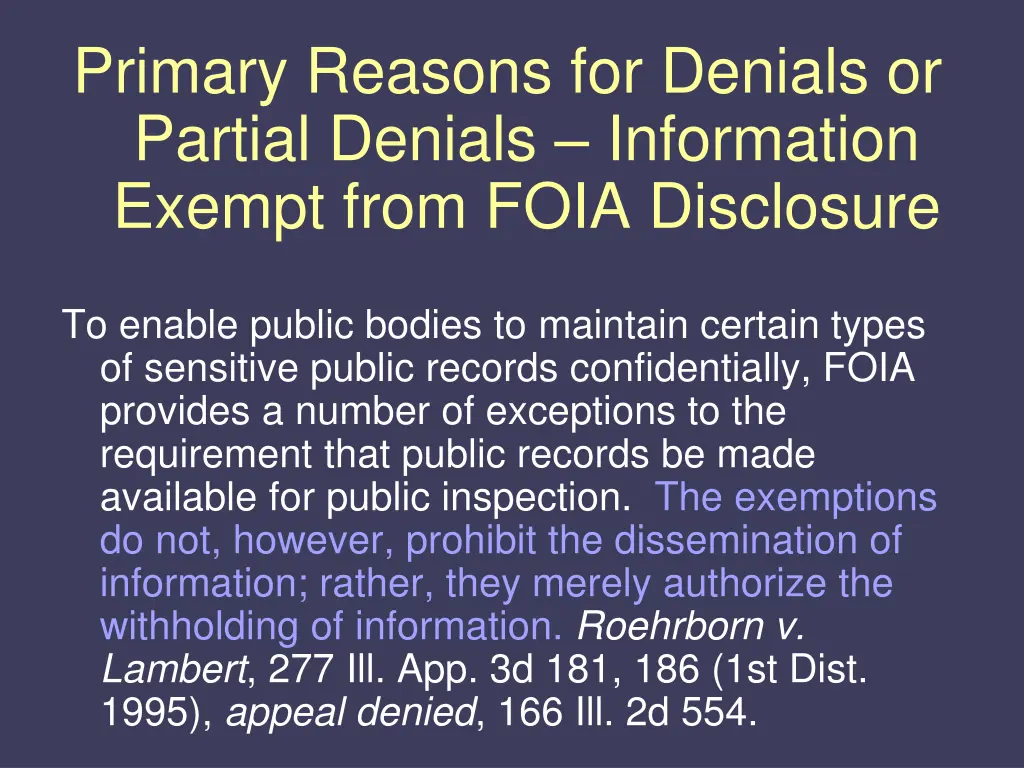 primary reasons for denials or partial denials