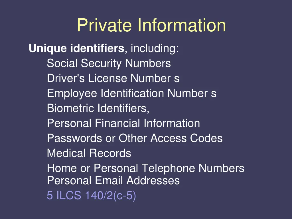 private information