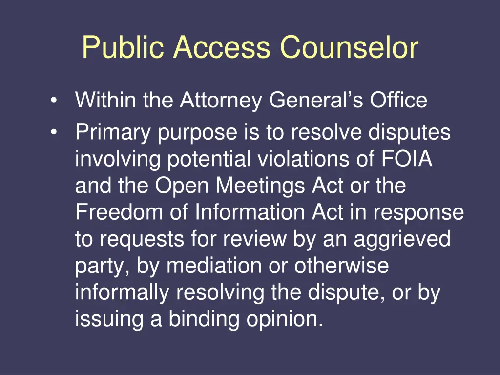 public access counselor