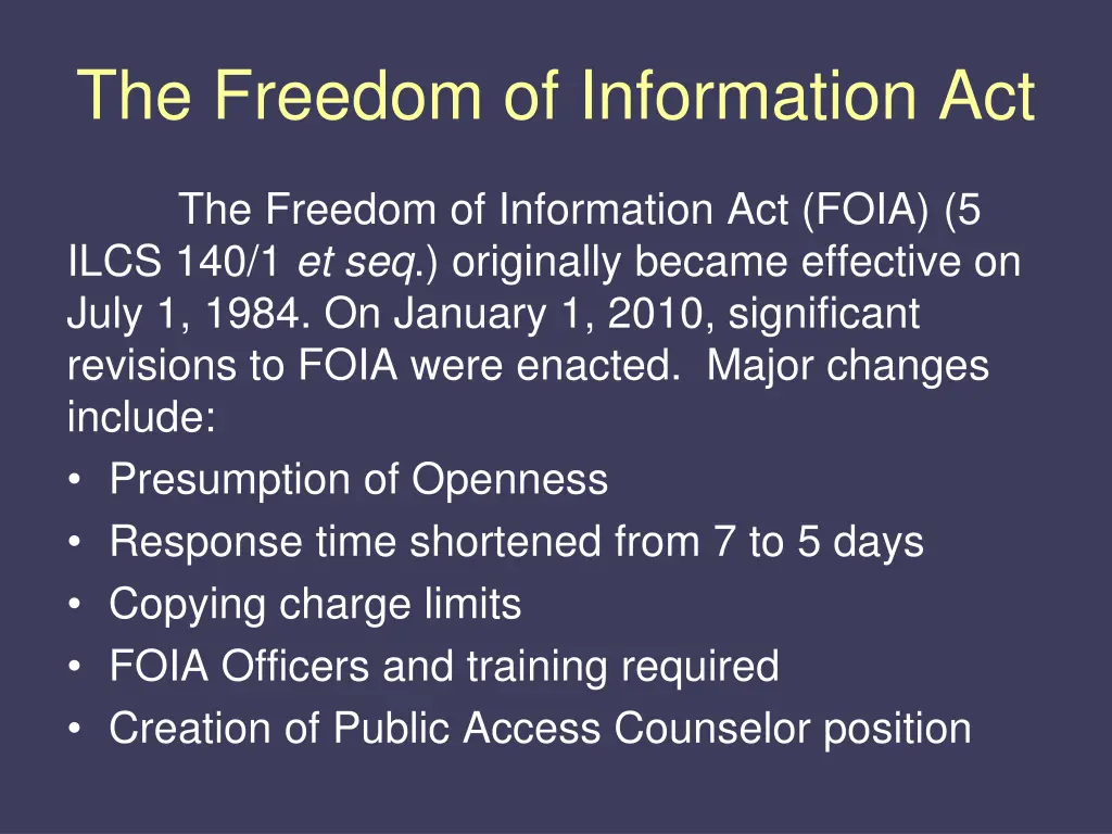 the freedom of information act