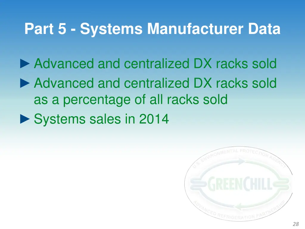 part 5 systems manufacturer data