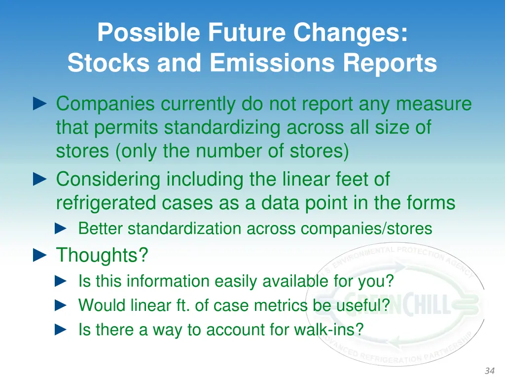 possible future changes stocks and emissions