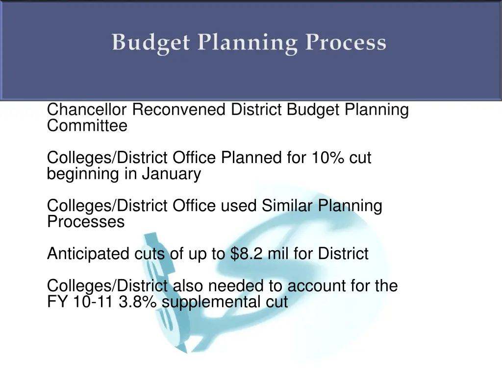 budget planning process