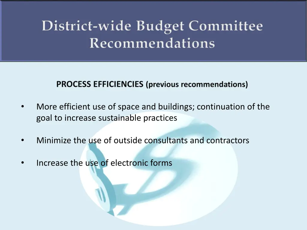 district wide budget committee recommendations 2