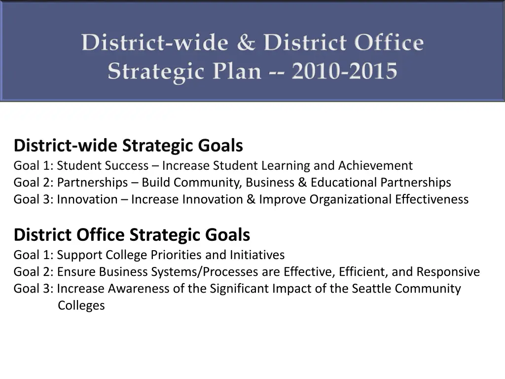 district wide district office strategic plan 2010