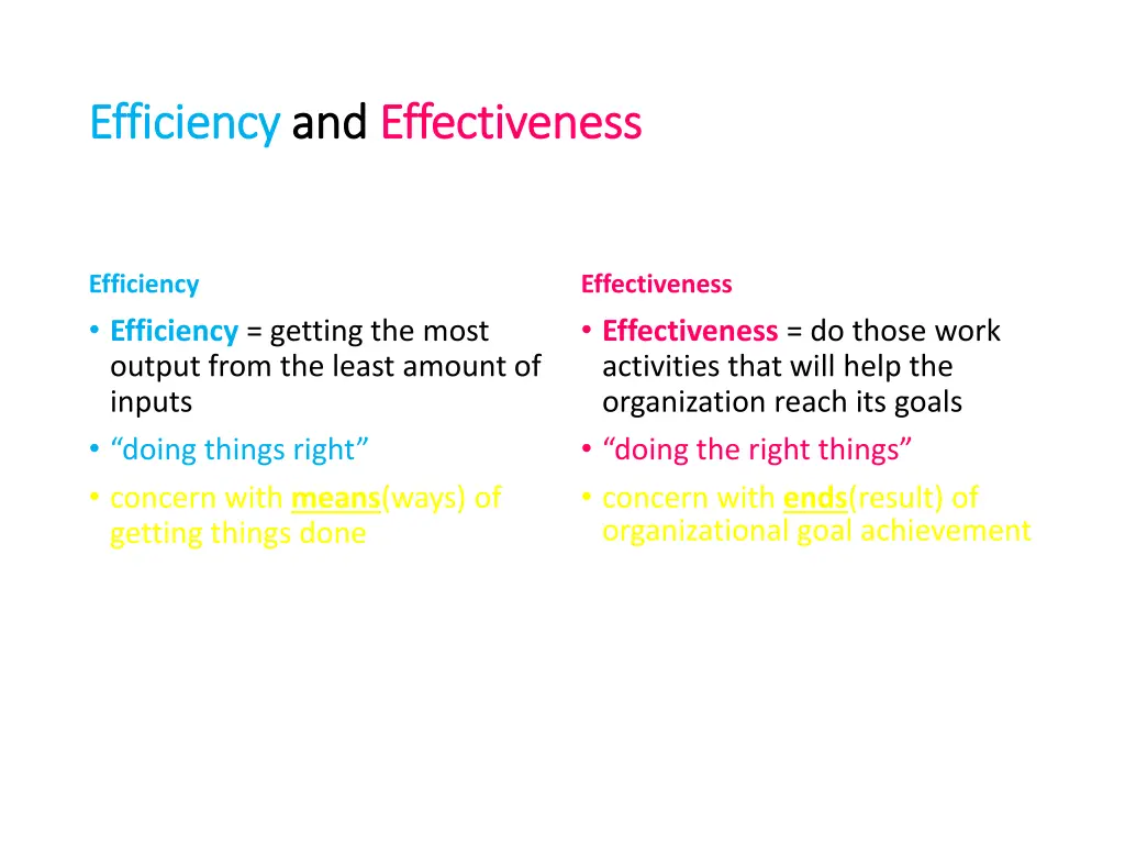 efficiency efficiency and