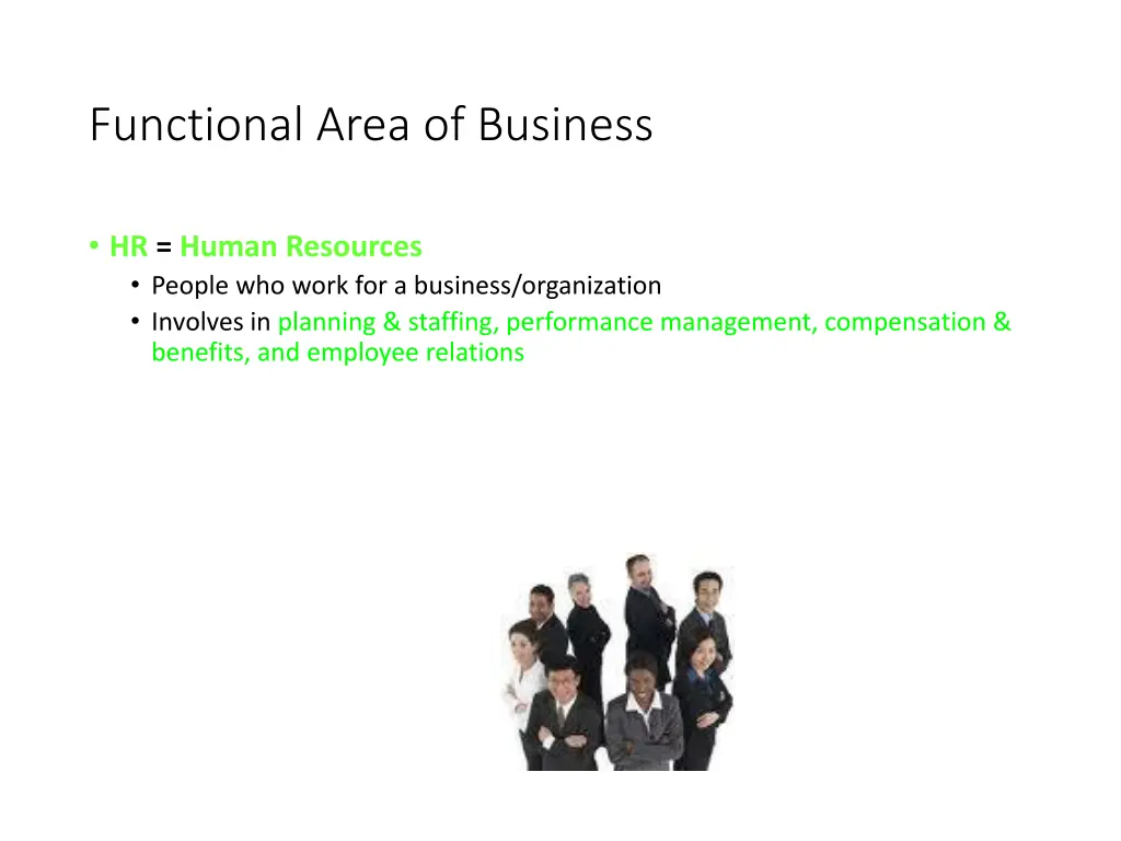 functional area of business 4